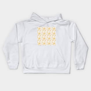 Gold Christmas Stars Pattern Kids Hoodie